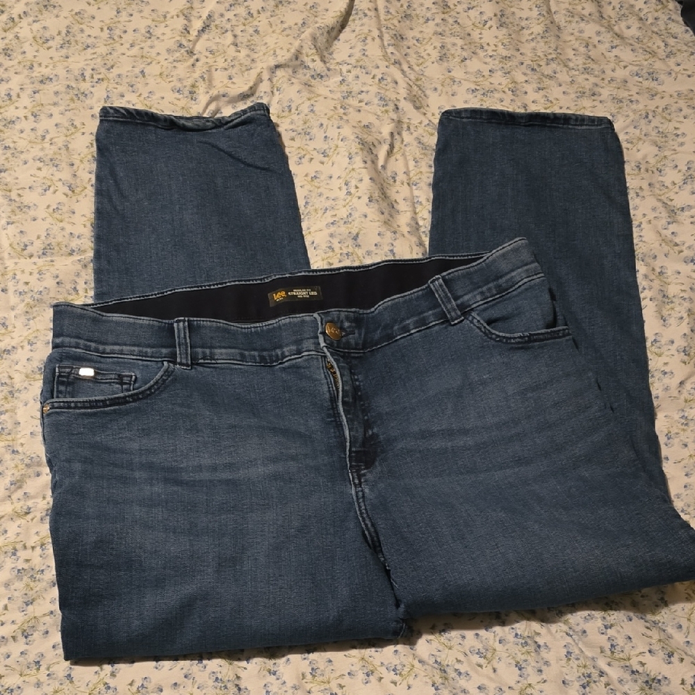 Lee Straight-Leg Mid Rise Jeans in Indigo Blue